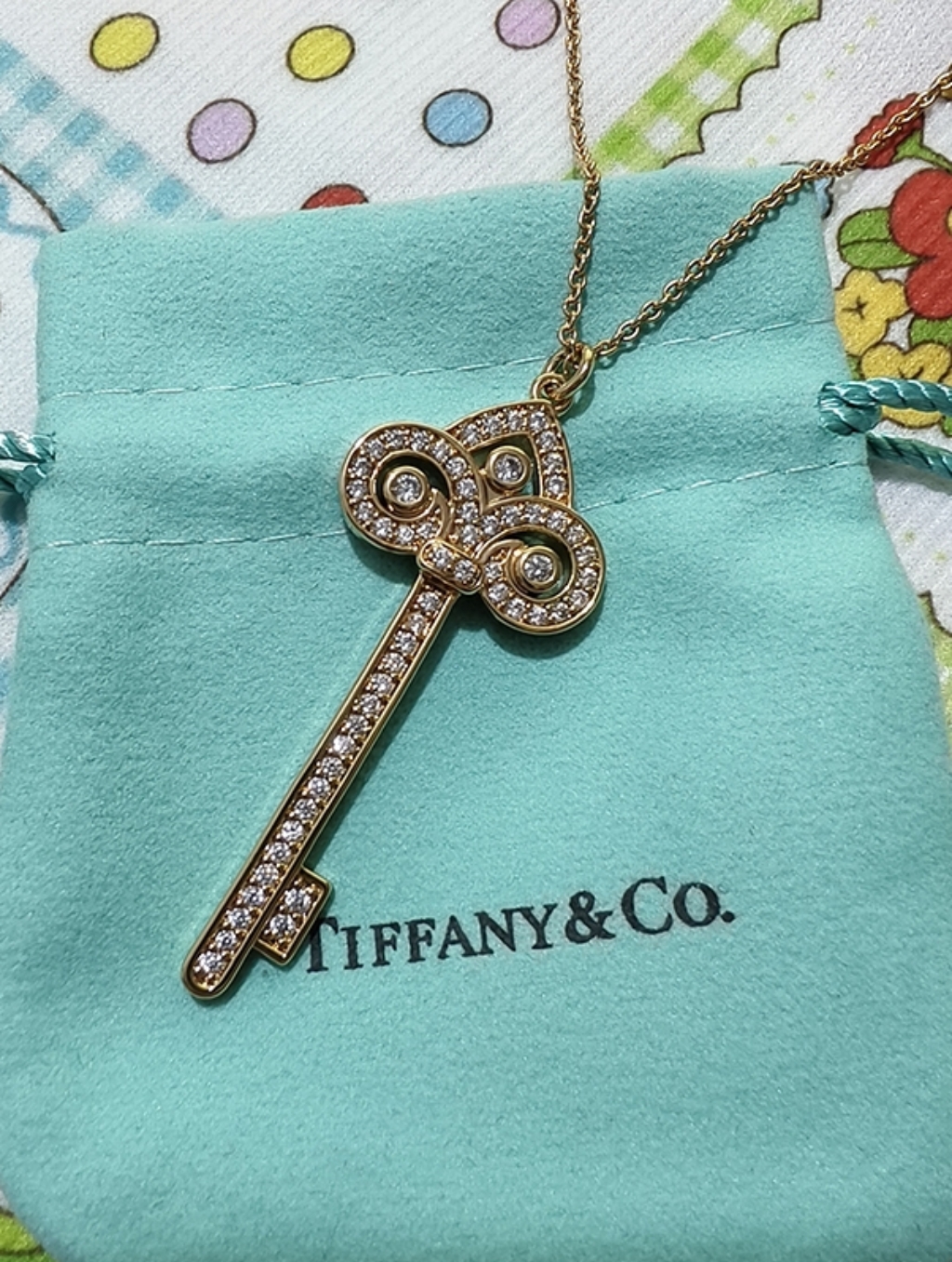 Tiffany & Co. Diamond Key Necklace